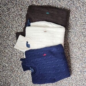 THREE Ralph Lauren Cotton Crew Sweaters